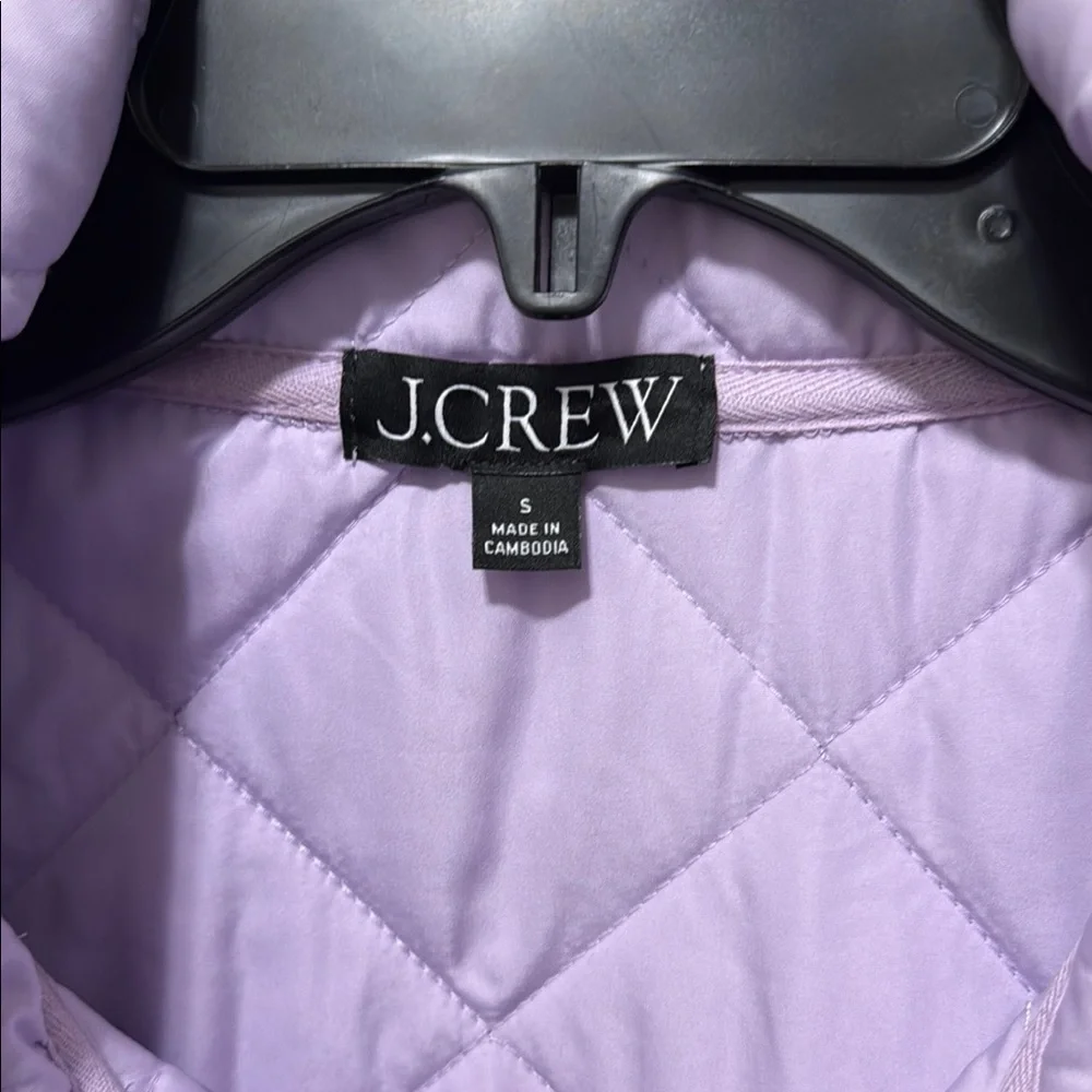 J. Crew Purple Puffer Jacket with Quilted Design